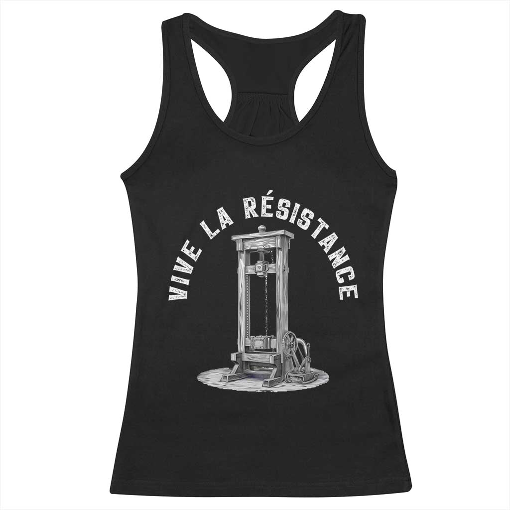 Funny Vive La Resistance Racerback Tank Top Femme Feminist Vintage Guillotine - Wonder Print Shop