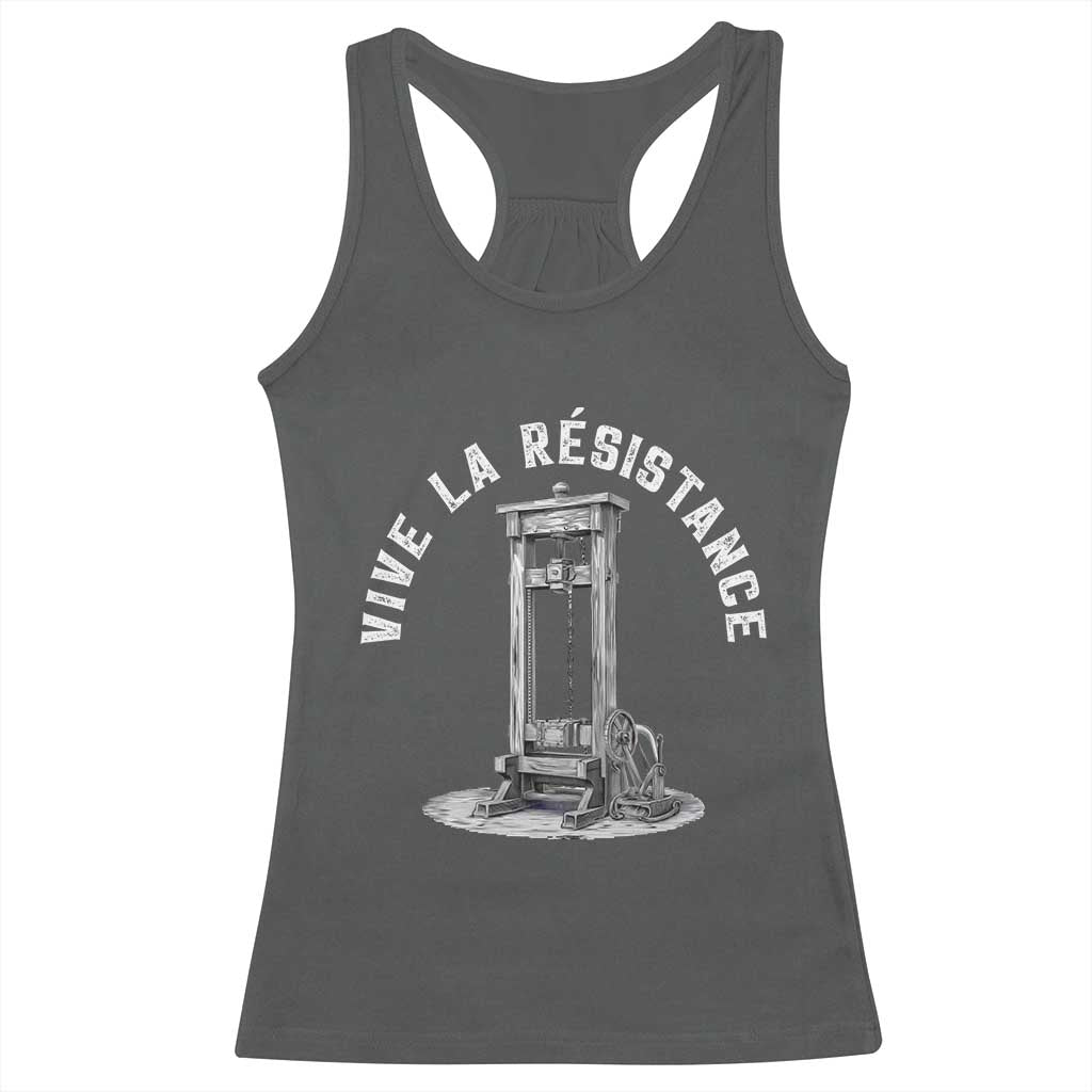 Funny Vive La Resistance Racerback Tank Top Femme Feminist Vintage Guillotine - Wonder Print Shop
