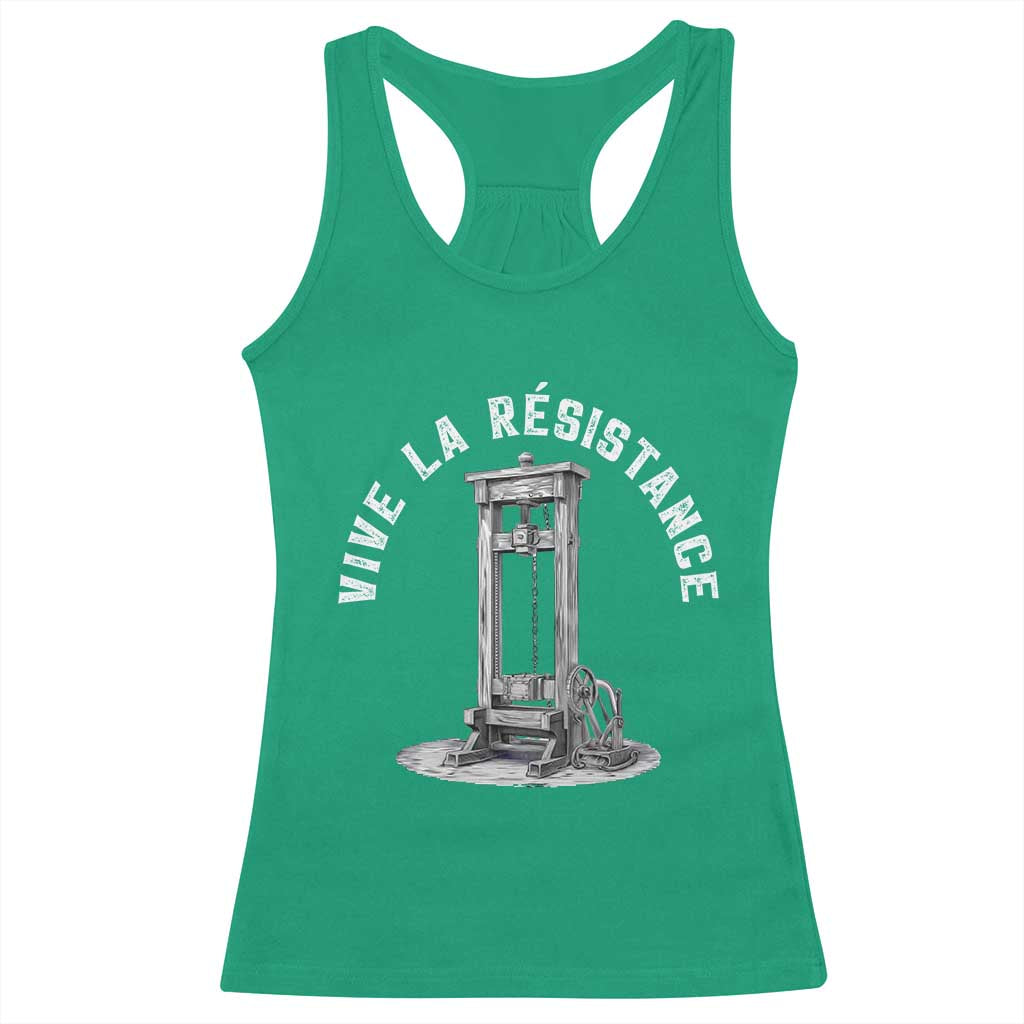 Funny Vive La Resistance Racerback Tank Top Femme Feminist Vintage Guillotine - Wonder Print Shop