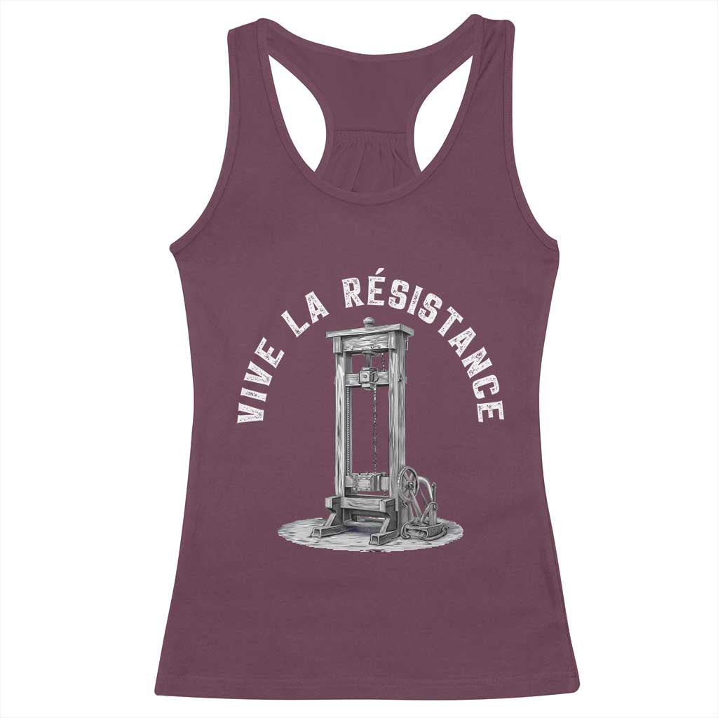 Funny Vive La Resistance Racerback Tank Top Femme Feminist Vintage Guillotine - Wonder Print Shop