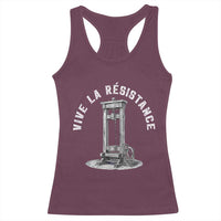 Funny Vive La Resistance Racerback Tank Top Femme Feminist Vintage Guillotine - Wonder Print Shop