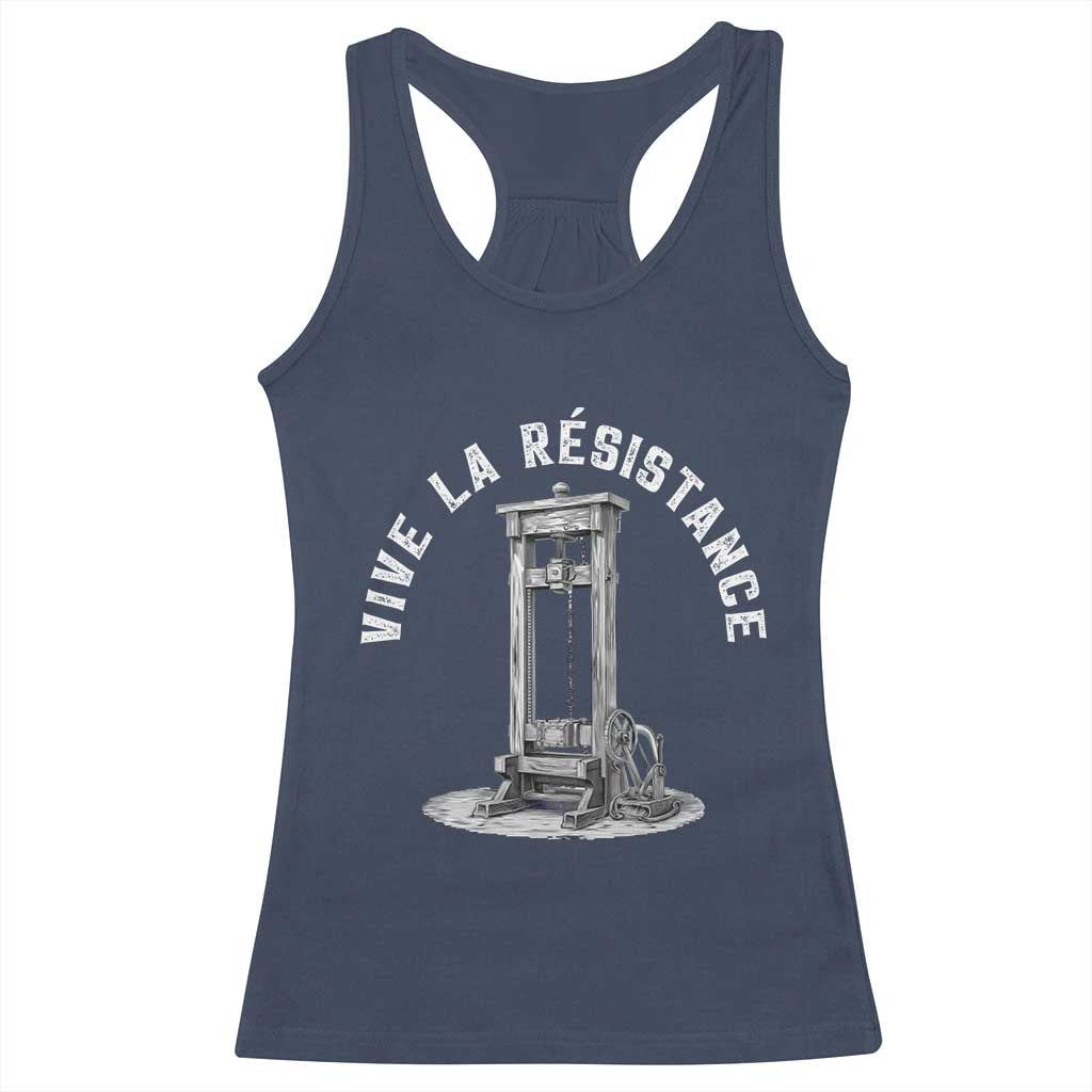 Funny Vive La Resistance Racerback Tank Top Femme Feminist Vintage Guillotine - Wonder Print Shop
