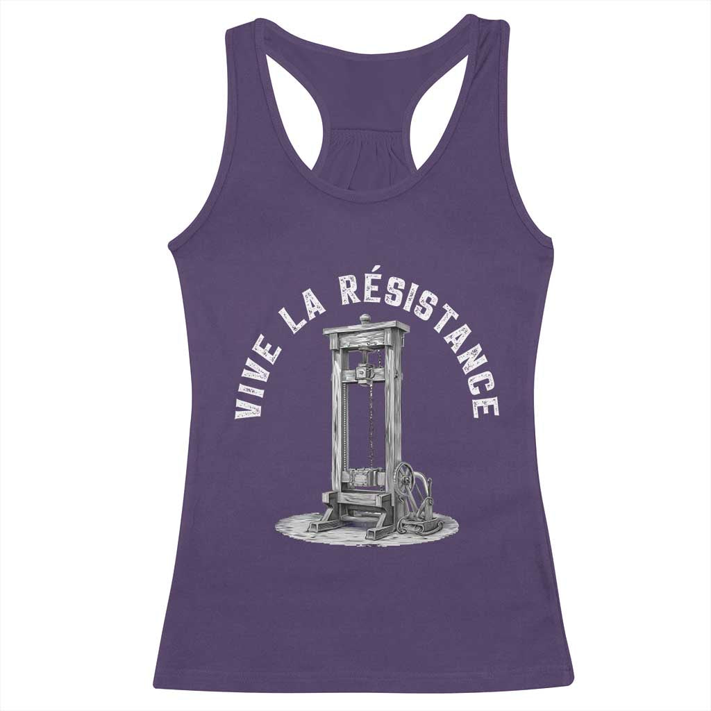 Funny Vive La Resistance Racerback Tank Top Femme Feminist Vintage Guillotine - Wonder Print Shop