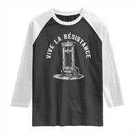 Funny Vive La Resistance Raglan Shirt Femme Feminist Vintage Guillotine - Wonder Print Shop
