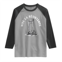 Funny Vive La Resistance Raglan Shirt Femme Feminist Vintage Guillotine - Wonder Print Shop
