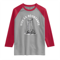 Funny Vive La Resistance Raglan Shirt Femme Feminist Vintage Guillotine - Wonder Print Shop