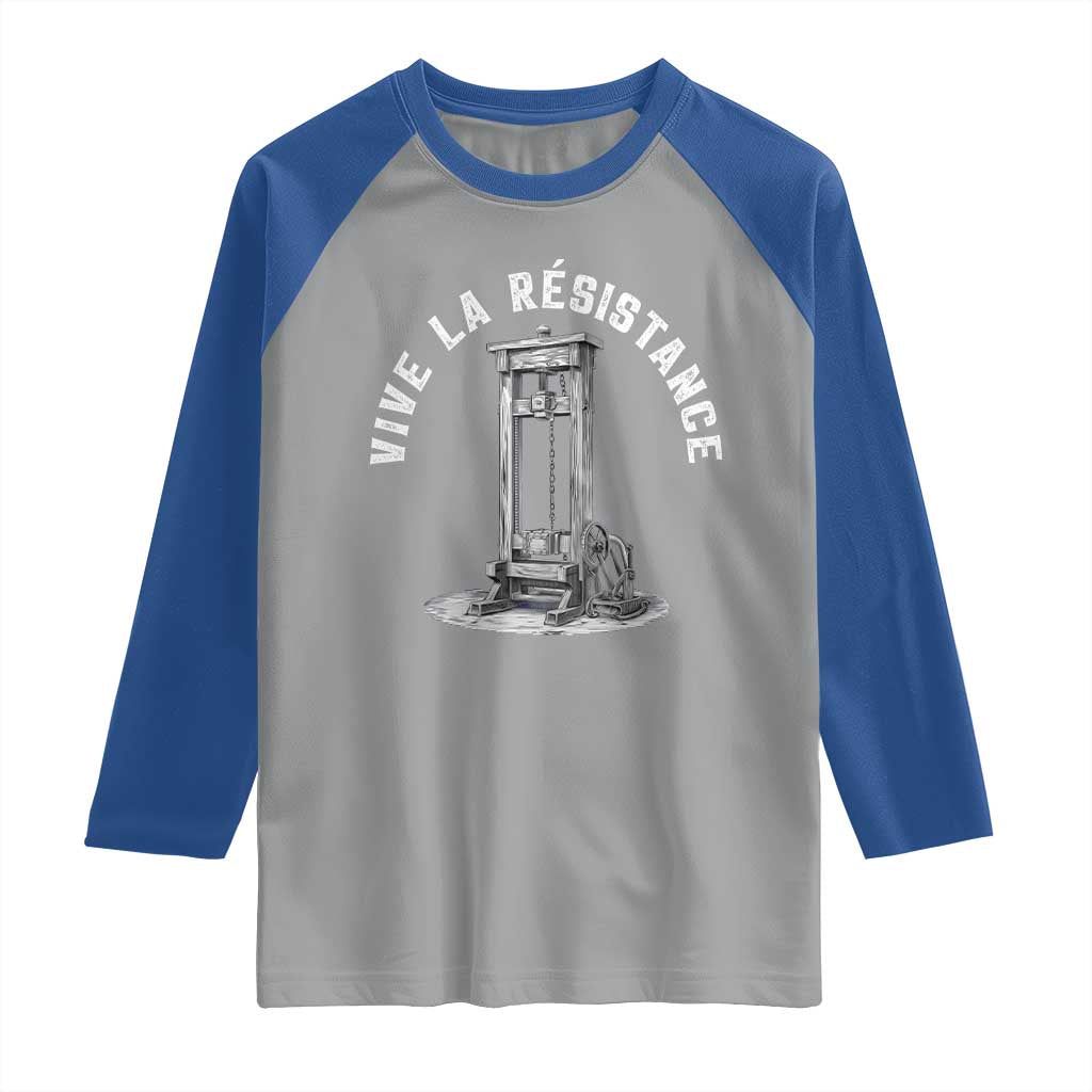 Funny Vive La Resistance Raglan Shirt Femme Feminist Vintage Guillotine - Wonder Print Shop