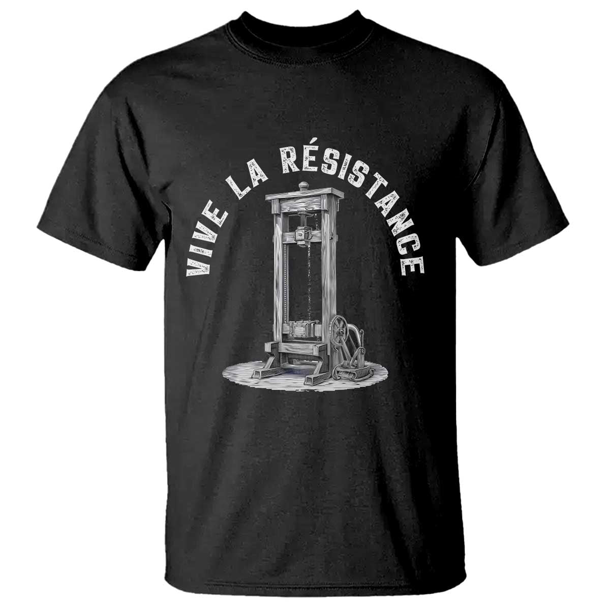 Funny Vive La Resistance T Shirt Femme Feminist Vintage Guillotine - Wonder Print Shop
