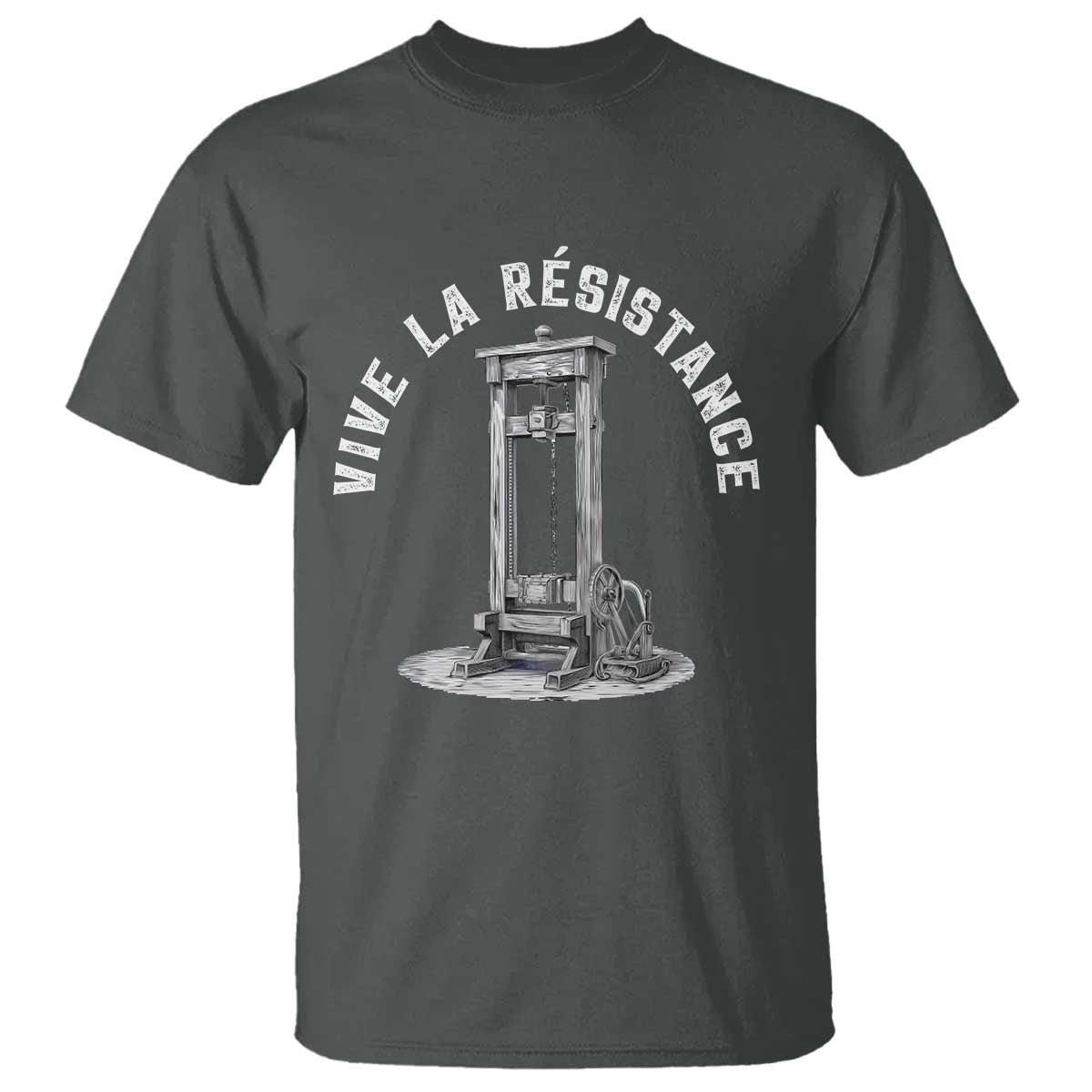 Funny Vive La Resistance T Shirt Femme Feminist Vintage Guillotine - Wonder Print Shop