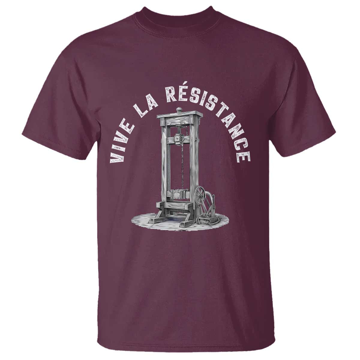 Funny Vive La Resistance T Shirt Femme Feminist Vintage Guillotine - Wonder Print Shop