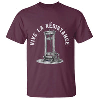 Funny Vive La Resistance T Shirt Femme Feminist Vintage Guillotine - Wonder Print Shop