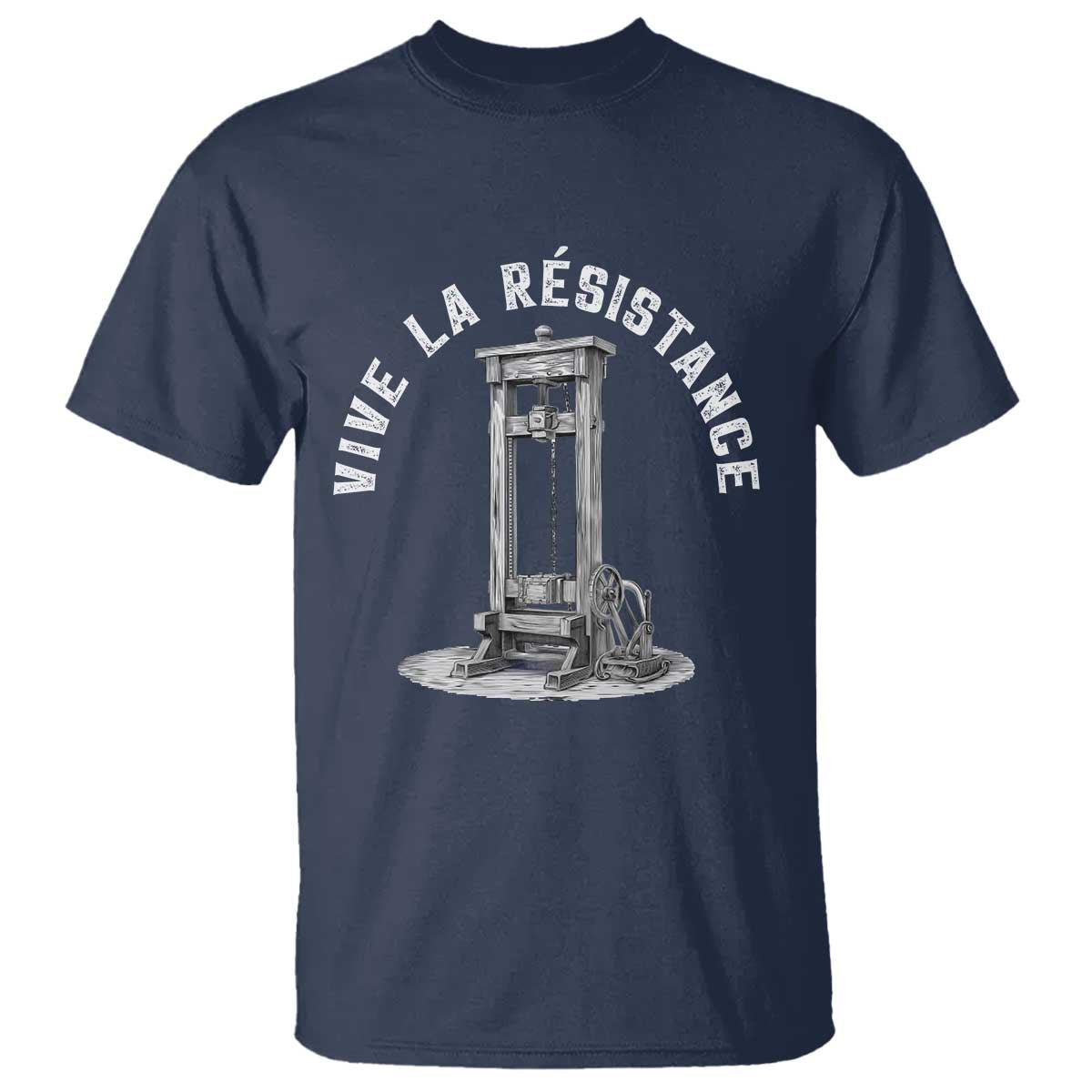 Funny Vive La Resistance T Shirt Femme Feminist Vintage Guillotine - Wonder Print Shop