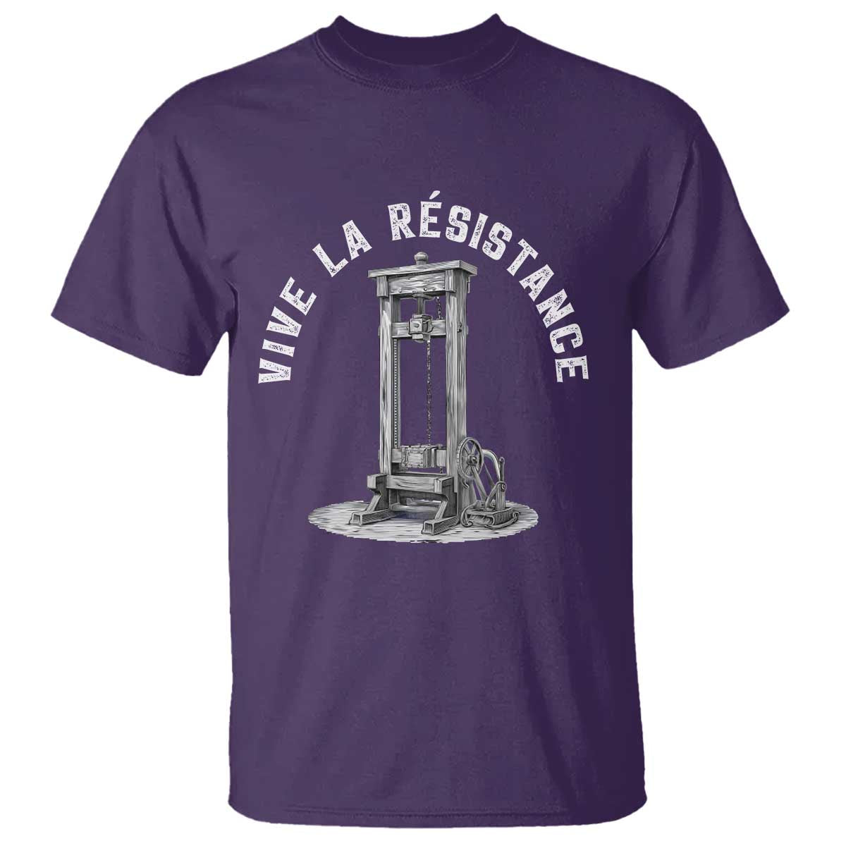 Funny Vive La Resistance T Shirt Femme Feminist Vintage Guillotine - Wonder Print Shop