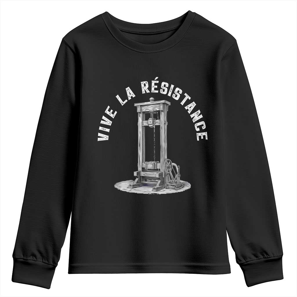 Funny Vive La Resistance Youth Sweatshirt Femme Feminist Vintage Guillotine - Wonder Print Shop