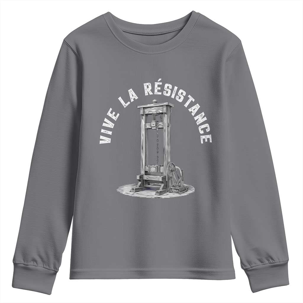 Funny Vive La Resistance Youth Sweatshirt Femme Feminist Vintage Guillotine - Wonder Print Shop