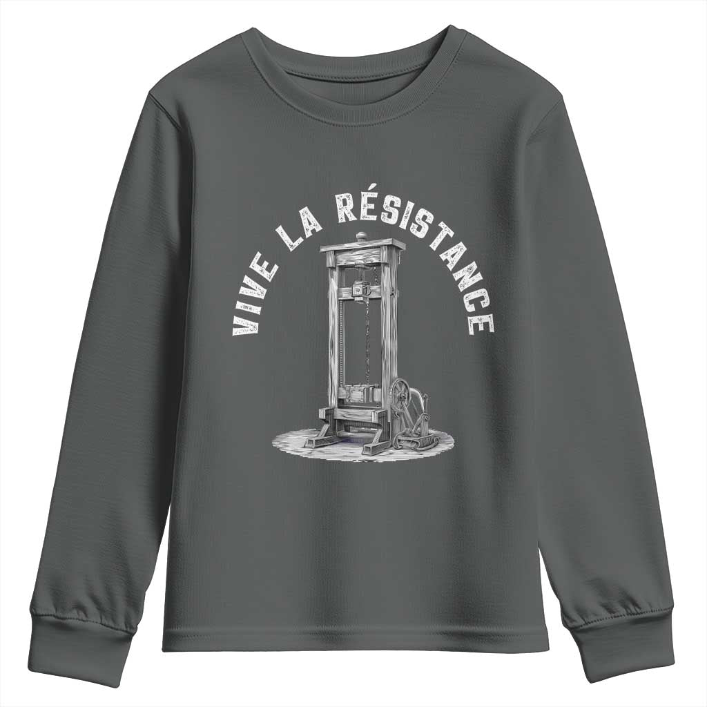 Funny Vive La Resistance Youth Sweatshirt Femme Feminist Vintage Guillotine - Wonder Print Shop