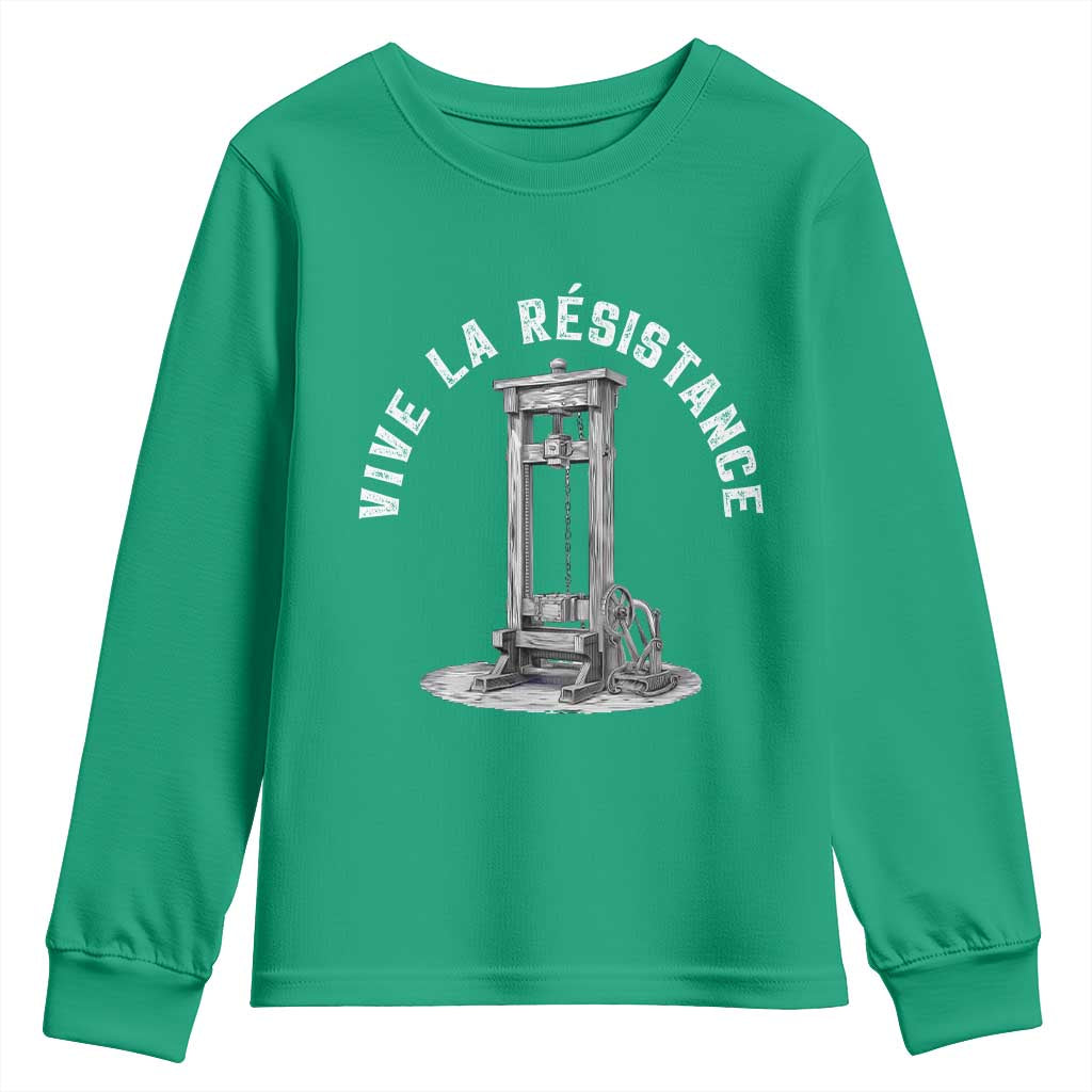 Funny Vive La Resistance Youth Sweatshirt Femme Feminist Vintage Guillotine - Wonder Print Shop