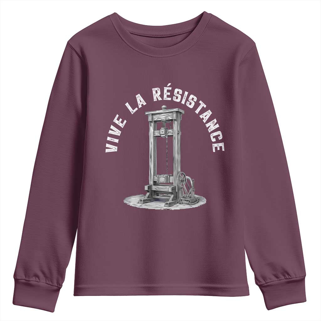 Funny Vive La Resistance Youth Sweatshirt Femme Feminist Vintage Guillotine - Wonder Print Shop
