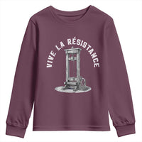 Funny Vive La Resistance Youth Sweatshirt Femme Feminist Vintage Guillotine - Wonder Print Shop