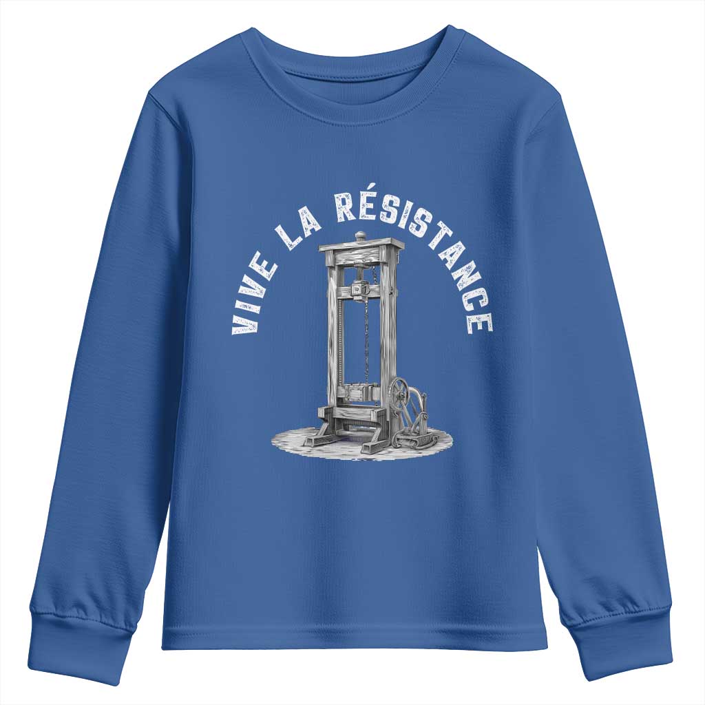 Funny Vive La Resistance Youth Sweatshirt Femme Feminist Vintage Guillotine - Wonder Print Shop