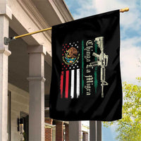 Funny Chinga La Migra Garden Flag Gun Vintage Mexican Flag - Wonder Print Shop