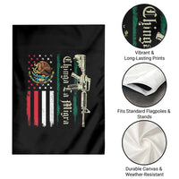 Funny Chinga La Migra Garden Flag Gun Vintage Mexican Flag - Wonder Print Shop