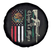 Funny Chinga La Migra Spare Tire Cover Gun Vintage Mexican Flag - Wonder Print Shop