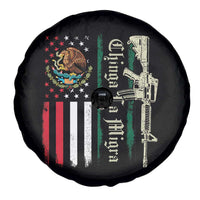 Funny Chinga La Migra Spare Tire Cover Gun Vintage Mexican Flag - Wonder Print Shop