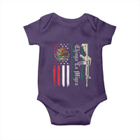 Funny Chinga La Migra Baby Onesie Gun Vintage Mexican Flag - Wonder Print Shop