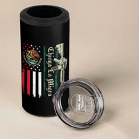 Funny Chinga La Migra 4 in 1 Can Cooler Tumbler Gun Vintage Mexican Flag - Wonder Print Shop