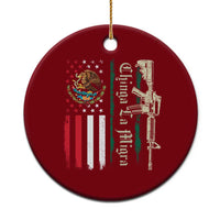 Funny Chinga La Migra Ceramic Ornament Gun Vintage Mexican Flag - Wonder Print Shop