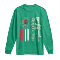 Funny Chinga La Migra Long Sleeve Shirt Gun Vintage Mexican Flag - Wonder Print Shop
