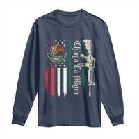 Funny Chinga La Migra Long Sleeve Shirt Gun Vintage Mexican Flag - Wonder Print Shop