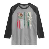 Funny Chinga La Migra Raglan Shirt Gun Vintage Mexican Flag - Wonder Print Shop
