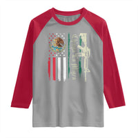 Funny Chinga La Migra Raglan Shirt Gun Vintage Mexican Flag - Wonder Print Shop