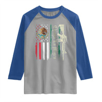 Funny Chinga La Migra Raglan Shirt Gun Vintage Mexican Flag - Wonder Print Shop