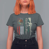 Funny Chinga La Migra T Shirt For Women Gun Vintage Mexican Flag - Wonder Print Shop