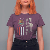 Funny Chinga La Migra T Shirt For Women Gun Vintage Mexican Flag - Wonder Print Shop
