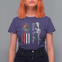 Funny Chinga La Migra T Shirt For Women Gun Vintage Mexican Flag - Wonder Print Shop