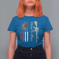 Funny Chinga La Migra T Shirt For Women Gun Vintage Mexican Flag - Wonder Print Shop