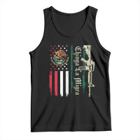 Funny Chinga La Migra Tank Top Gun Vintage Mexican Flag - Wonder Print Shop