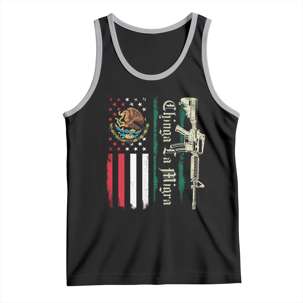 Funny Chinga La Migra Tank Top Gun Vintage Mexican Flag - Wonder Print Shop