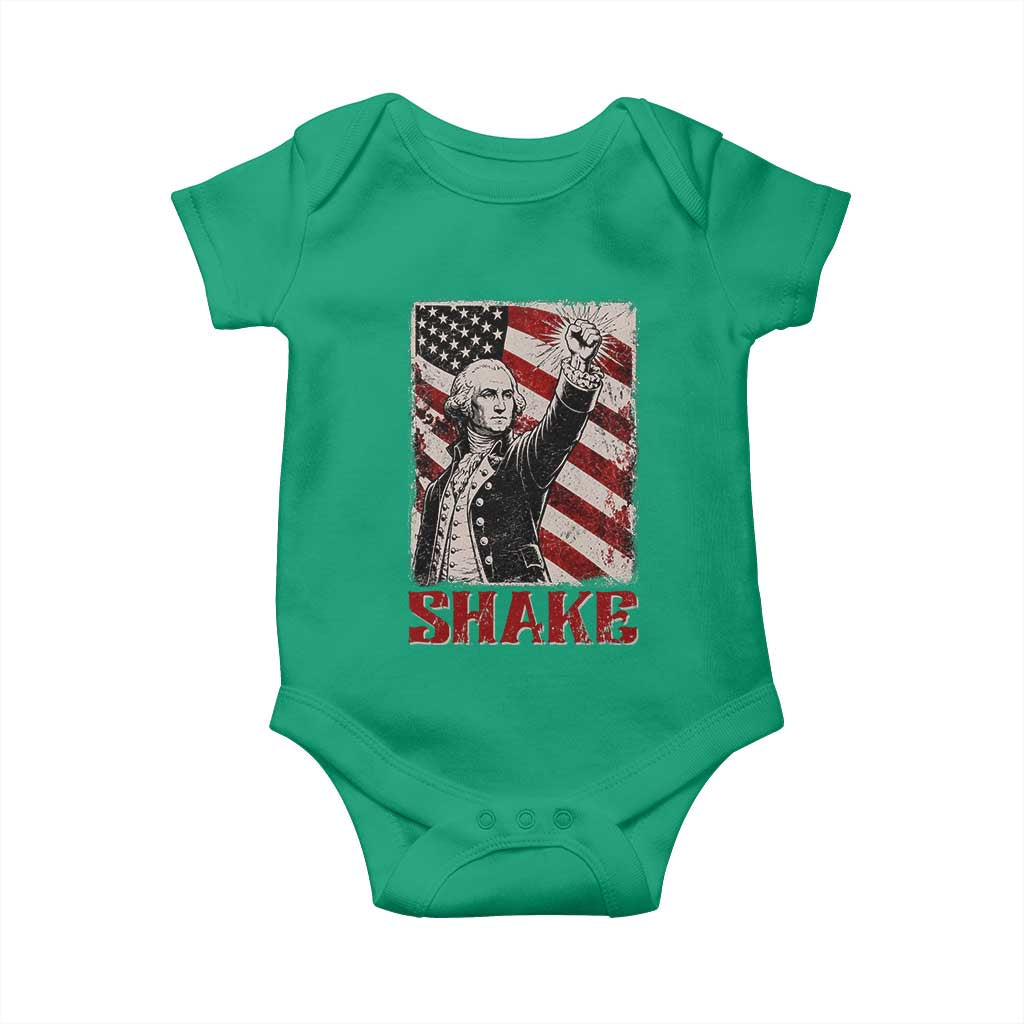 Shake And Bake George Washington 4th of July Couple Matching Baby Onesie