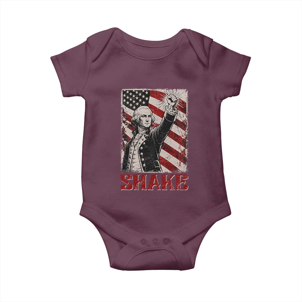 Shake And Bake George Washington 4th of July Couple Matching Baby Onesie