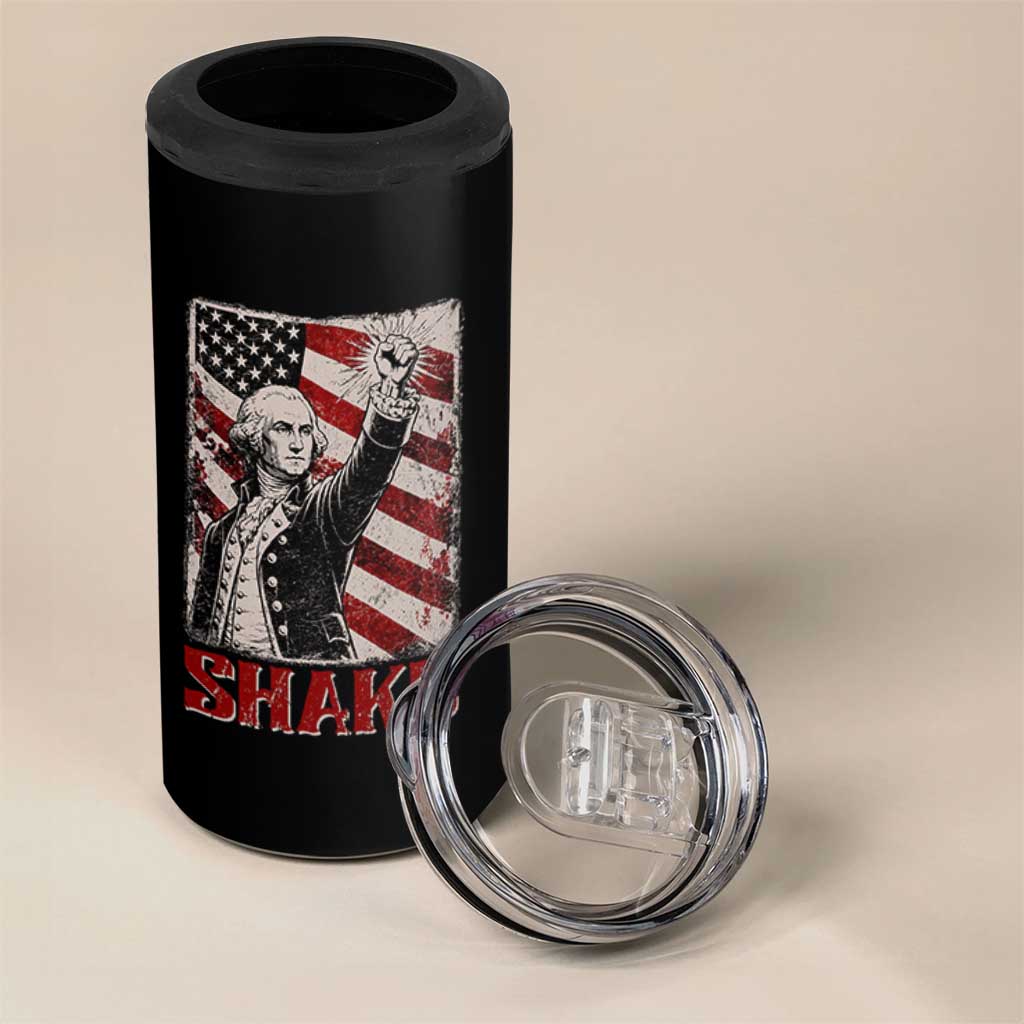 Shake And Bake George Washington 4th of July Couple Matching 4 in 1 Can Cooler Tumbler