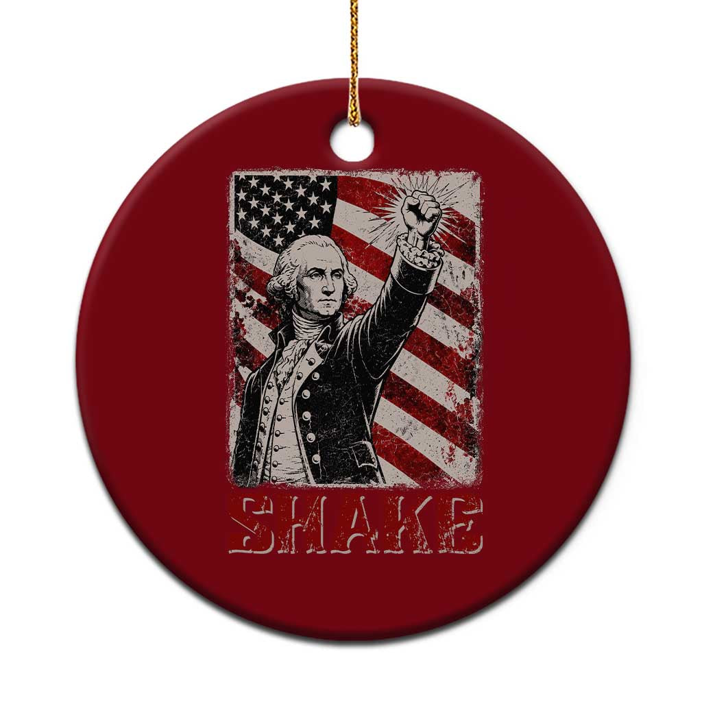 Shake And Bake George Washington 4th of July Couple Matching Ceramic Ornament
