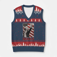 Shake And Bake George Washington 4th of July Couple Matching V-Neck Knit Sweater Vest