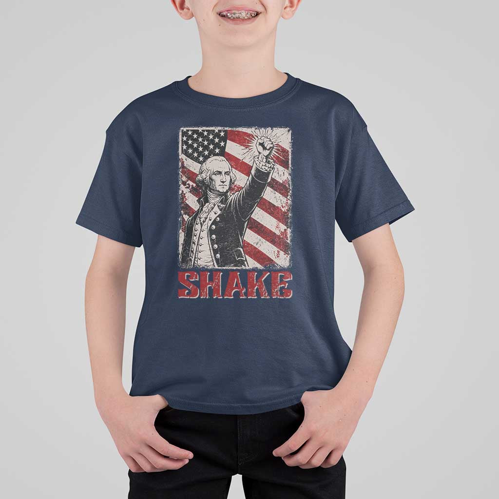 Shake And Bake George Washington 4th of July Couple Matching T Shirt For Kid