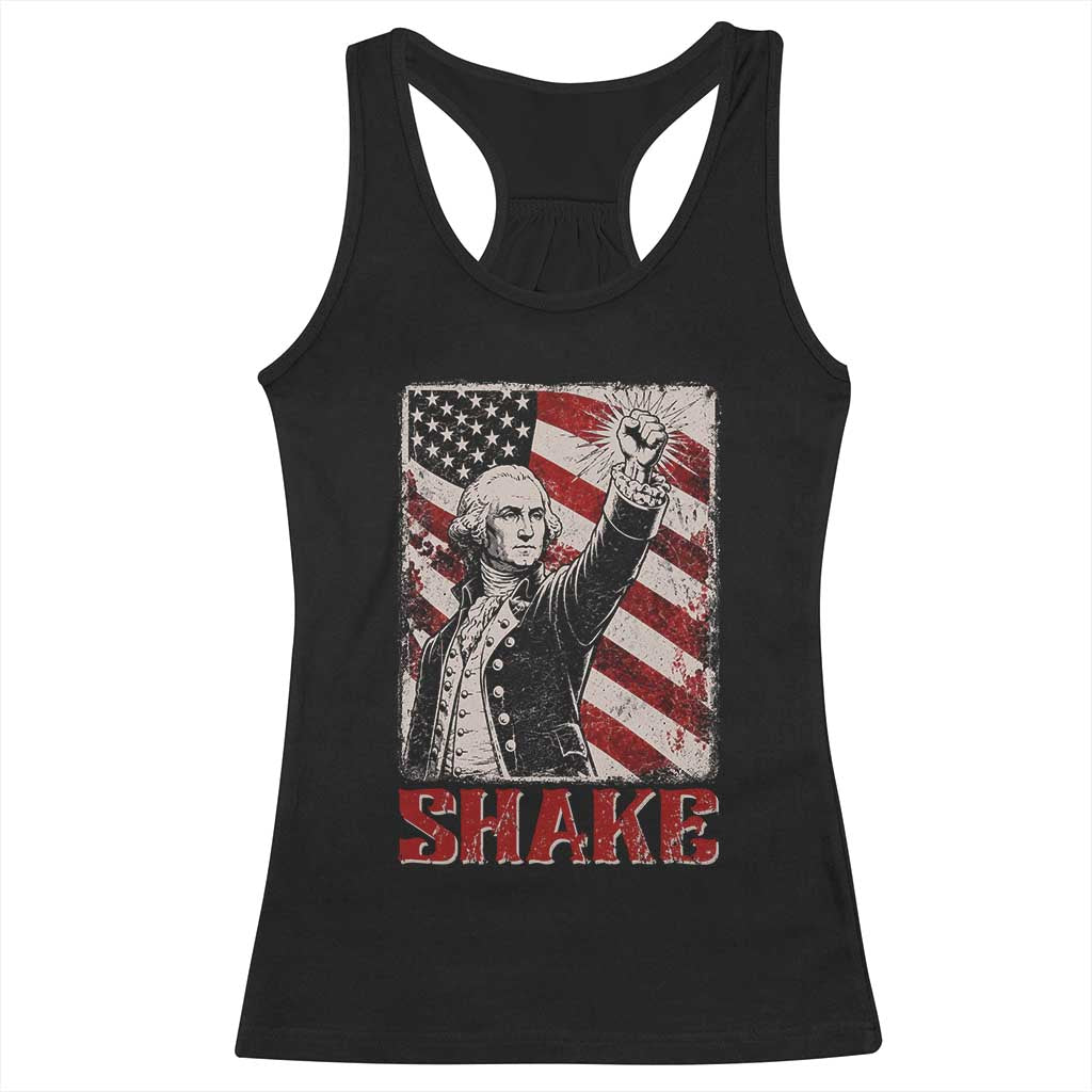 Shake And Bake George Washington 4th of July Couple Matching Racerback Tank Top