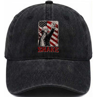 Shake And Bake George Washington 4th of July Couple Matching Washed Cotton Baseball Cap
